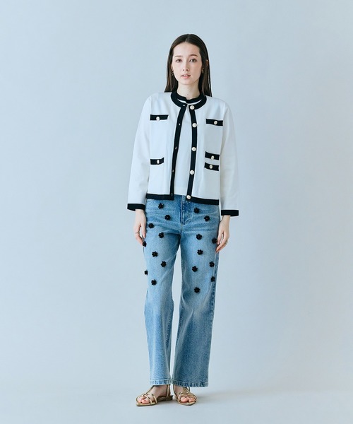 Audie a Muses(オーディアミューズ)の「ビジュー付きブーツカットデニム(デニムパンツ・レディース・ネイビー・36/38/40/42)」の19枚目の写真