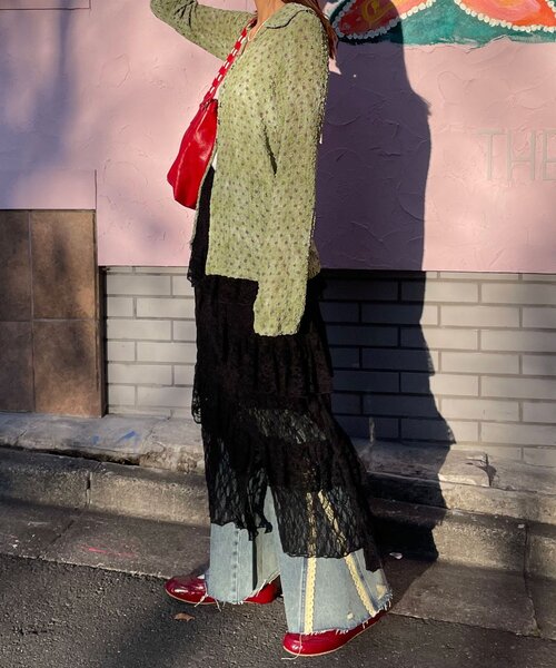 CIAOPANIC（チャオパニック）の「レースイレヘムIラインロングスカート（スカート・レディース・アイボリー/ブラック/ホワイト・ONE SIZE）」の5枚目の写真