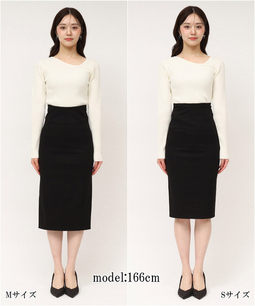 ROYAL PARTY(ロイヤルパーティー)の「ガムストレッチタイトスカート’26s(スカート・レディース・ブラック/ベージュ・MEDIUM/SMALL)」の13枚目の写真