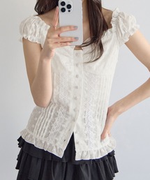 2wayアイレットレースブラウス