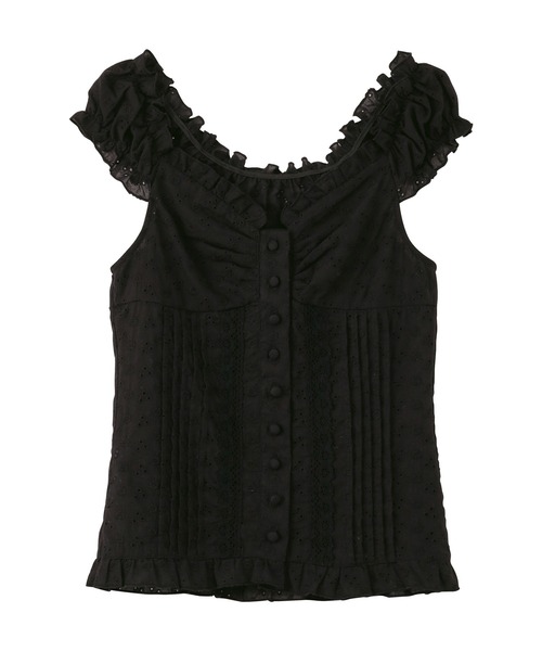 CHAN ME（チャンミ）の「2wayアイレットレースブラウス（シャツ/ブラウス・レディース・ホワイト/ブラック・X-LARGE/LARGE/MEDIUM）」の11枚目の写真