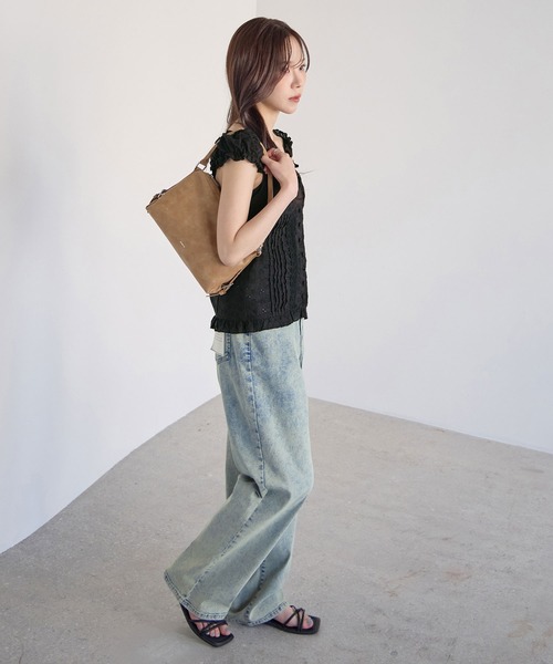 CHAN ME（チャンミ）の「2wayアイレットレースブラウス（シャツ/ブラウス・レディース・ホワイト/ブラック・X-LARGE/LARGE/MEDIUM）」の4枚目の写真