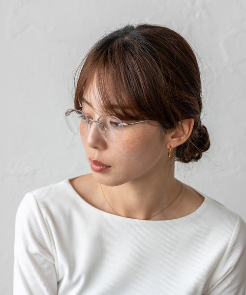 VitaFelice（ヴィータフェリーチェ）の「スリムフレーム UVカットサングラス リムレスメガネ 眼鏡 リムレスサングラス（サングラス・レディース・ライトグレー系1/ブラウン系/シルバー系1/シャンパン/ゴールド系2/ライトグレー系2/シルバー系2/ゴールド系1・FREE）」の15枚目の写真