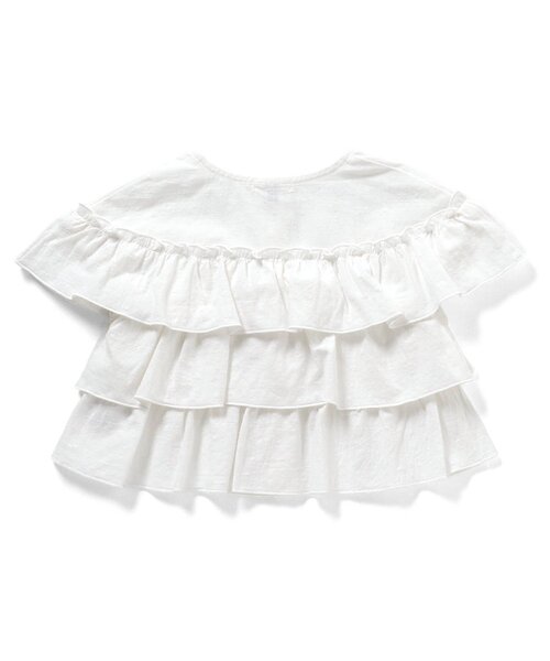 Seraph(セラフ)の「羽織にもなる前あきフリルブラウス_ジュニア対応(シャツ/ブラウス・キッズ・オフホワイト/アイボリー/ブラック・140/130/120/110/100/90/80)」の8枚目の写真