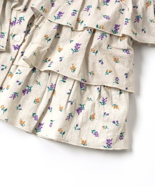 Seraph(セラフ)の「羽織にもなる前あきフリルブラウス_ジュニア対応(シャツ/ブラウス・キッズ・オフホワイト/アイボリー/ブラック・140/130/120/110/100/90/80)」の14枚目の写真