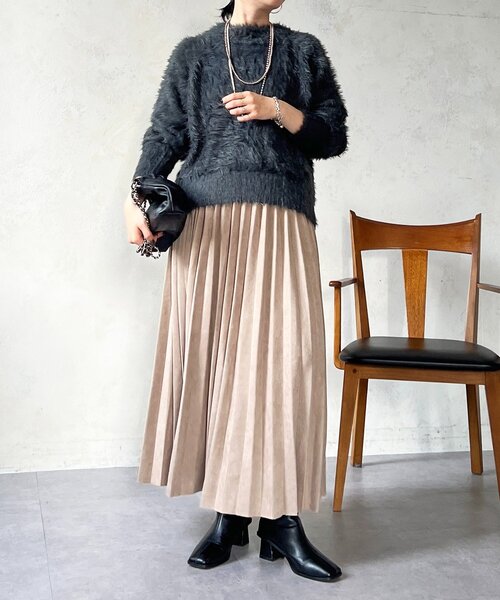 un dix cors（アンディコール）の「裾カーブシャギープルオーバー（ニット/セーター・レディース・ライム/ピンク/チャコールグレー・FREE）」の4枚目の写真