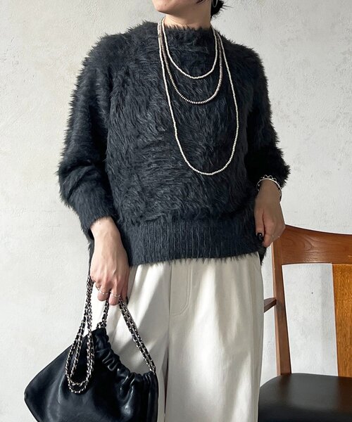 un dix cors（アンディコール）の「裾カーブシャギープルオーバー（ニット/セーター・レディース・ライム/ピンク/チャコールグレー・FREE）」の6枚目の写真