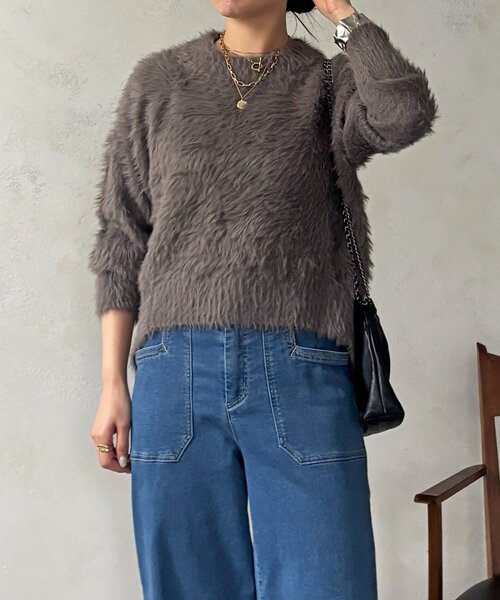 un dix cors（アンディコール）の「裾カーブシャギープルオーバー（ニット/セーター・レディース・ライム/ピンク/チャコールグレー・FREE）」の10枚目の写真