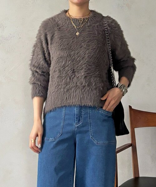 un dix cors（アンディコール）の「裾カーブシャギープルオーバー（ニット/セーター・レディース・ライム/ピンク/チャコールグレー・FREE）」の12枚目の写真