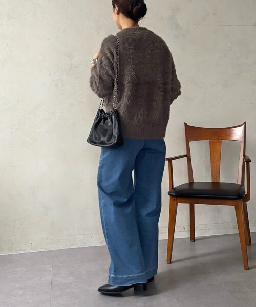 un dix cors（アンディコール）の「裾カーブシャギープルオーバー（ニット/セーター・レディース・ライム/ピンク/チャコールグレー・FREE）」の14枚目の写真