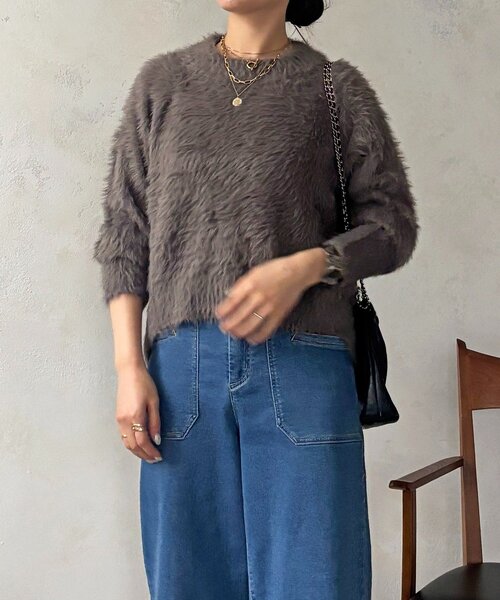 un dix cors（アンディコール）の「裾カーブシャギープルオーバー（ニット/セーター・レディース・ライム/ピンク/チャコールグレー・FREE）」の15枚目の写真