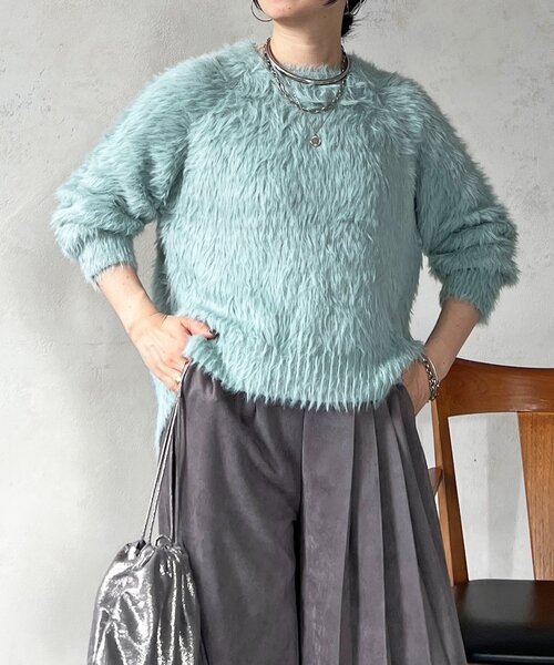 un dix cors（アンディコール）の「裾カーブシャギープルオーバー（ニット/セーター・レディース・ライム/ピンク/チャコールグレー・FREE）」の18枚目の写真