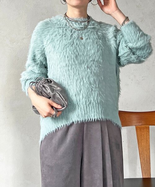 un dix cors（アンディコール）の「裾カーブシャギープルオーバー（ニット/セーター・レディース・ライム/ピンク/チャコールグレー・FREE）」の21枚目の写真