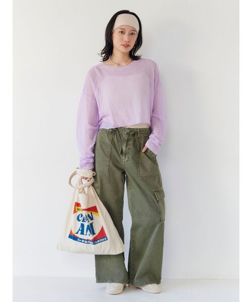 Ungrid（アングリッド）の「シアーショートニット（ニット/セーター・レディース・オフホワイト/パープル/イエロー/オレンジ・FREE）」の14枚目の写真