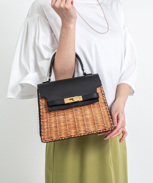 The Bagmati(ザバグマティ)の「【The Bagmati/ザバグマティ】かごバッグ ショルダーバッグ(かごバッグ・レディース・ベージュ×ブラック・FREE)」の8枚目の写真