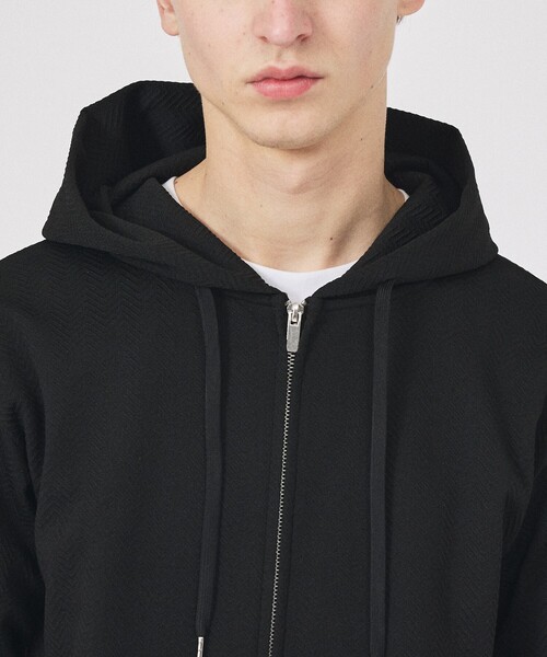 ABAHOUSE GRAY（アバハウスグレイ）の「ヘリンボーン ジャガード ジップパーカー（パーカー・メンズ・グレイッシュブルー/ホワイト/グレイッシュベージュ/ブラック・48/46）」の8枚目の写真