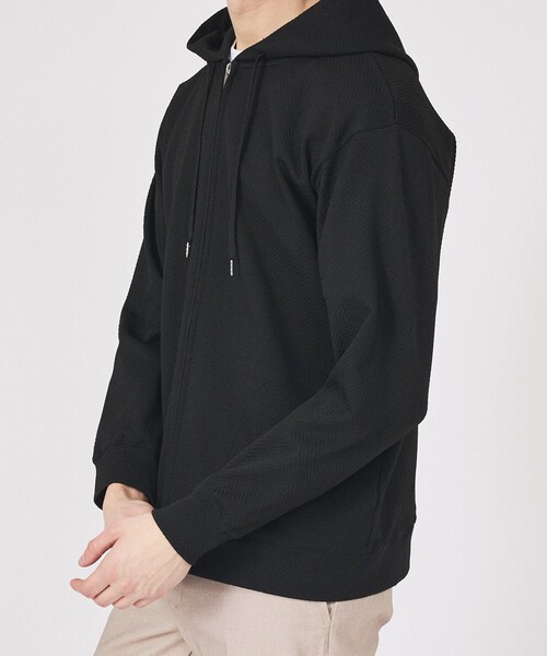 ABAHOUSE GRAY（アバハウスグレイ）の「ヘリンボーン ジャガード ジップパーカー（パーカー・メンズ・グレイッシュブルー/ホワイト/グレイッシュベージュ/ブラック・48/46）」の10枚目の写真