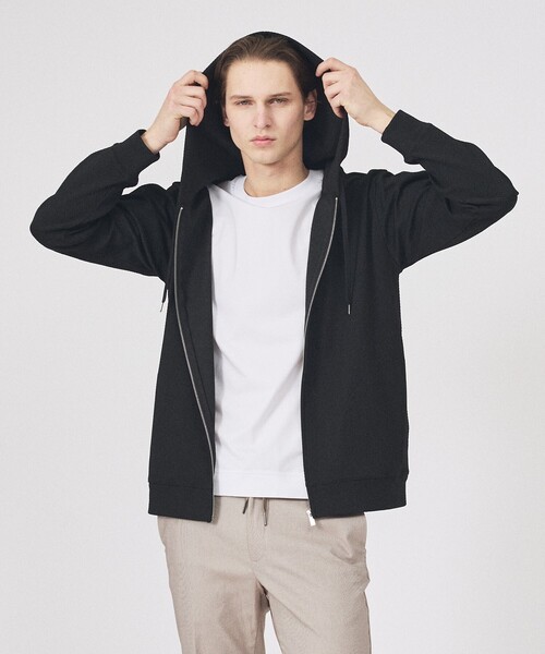 ABAHOUSE GRAY（アバハウスグレイ）の「ヘリンボーン ジャガード ジップパーカー（パーカー・メンズ・グレイッシュブルー/ホワイト/グレイッシュベージュ/ブラック・48/46）」の15枚目の写真