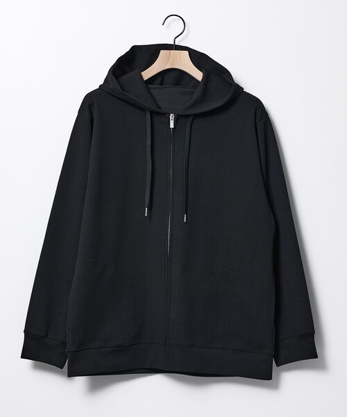 ABAHOUSE GRAY（アバハウスグレイ）の「ヘリンボーン ジャガード ジップパーカー（パーカー・メンズ・グレイッシュブルー/ホワイト/グレイッシュベージュ/ブラック・48/46）」の17枚目の写真