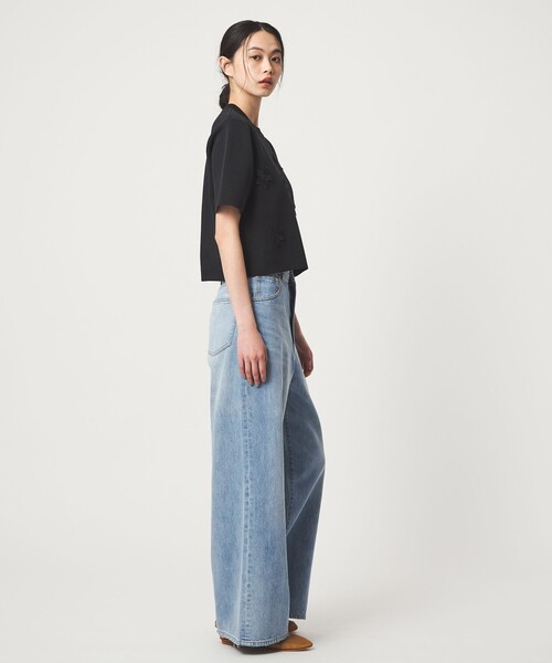 EMMEL REFINES（エメルリファインズ）の「＜EMMEL REFINES＞EM HW フラワーモチーフ ショートスリーブ ニット（ニット/セーター・レディース・ホワイト/ブラック・FREE）」の11枚目の写真