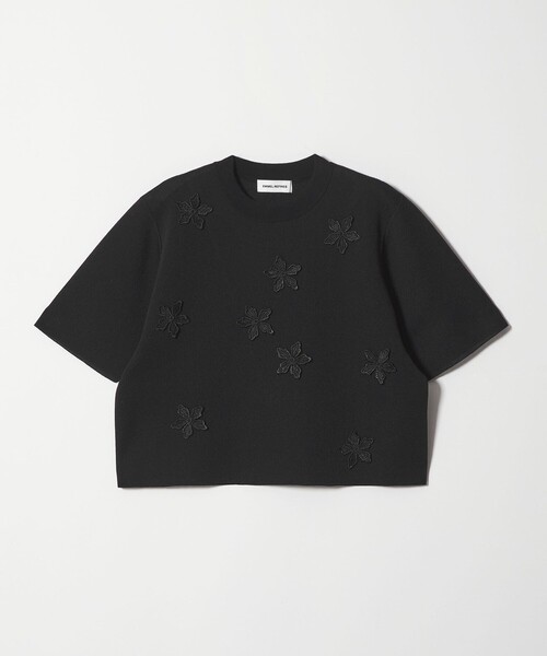 EMMEL REFINES（エメルリファインズ）の「＜EMMEL REFINES＞EM HW フラワーモチーフ ショートスリーブ ニット（ニット/セーター・レディース・ホワイト/ブラック・FREE）」の18枚目の写真