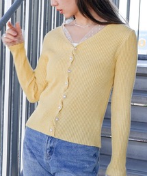 SpRay（スプレイ）の「ドットチュールリブカーディガン（カーディガン/ボレロ）」