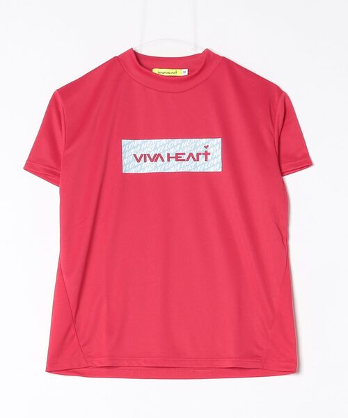 VIVA HEART（ビバハート）の「【VIVA　HEART/GOLF】 ボックスロゴグラフィック半袖モックネック（ポロシャツ・レディース・イエロー/ホワイト/ピンク・38/40/42）」の3枚目の写真