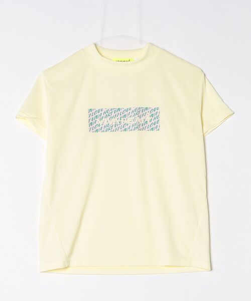 VIVA HEART（ビバハート）の「【VIVA　HEART/GOLF】 ボックスロゴグラフィック半袖モックネック（ポロシャツ・レディース・イエロー/ホワイト/ピンク・38/40/42）」の2枚目の写真