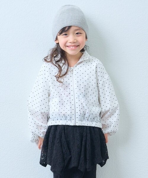 CIAOPANIC TYPY（チャオパニックティピー）の「【KIDS】【WEB限定】シアードットフリルマンパ《ジュニアさいずあり》（ブルゾン・キッズ・ホワイト/サックスブルー・150/130/110）」の6枚目の写真