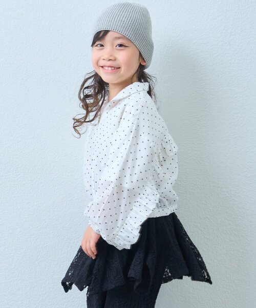 CIAOPANIC TYPY（チャオパニックティピー）の「【KIDS】【WEB限定】シアードットフリルマンパ《ジュニアさいずあり》（ブルゾン・キッズ・ホワイト/サックスブルー・150/130/110）」の7枚目の写真