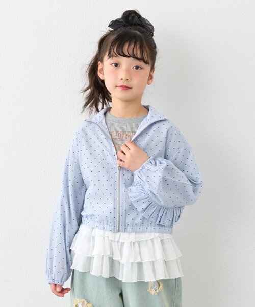 CIAOPANIC TYPY（チャオパニックティピー）の「【KIDS】【WEB限定】シアードットフリルマンパ《ジュニアさいずあり》（ブルゾン・キッズ・ホワイト/サックスブルー・150/130/110）」の10枚目の写真
