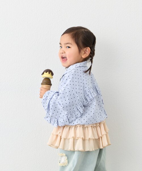 CIAOPANIC TYPY（チャオパニックティピー）の「【KIDS】【WEB限定】シアードットフリルマンパ《ジュニアさいずあり》（ブルゾン・キッズ・ホワイト/サックスブルー・150/130/110）」の11枚目の写真