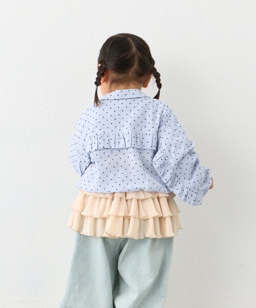 CIAOPANIC TYPY（チャオパニックティピー）の「【KIDS】【WEB限定】シアードットフリルマンパ《ジュニアさいずあり》（ブルゾン・キッズ・ホワイト/サックスブルー・150/130/110）」の12枚目の写真