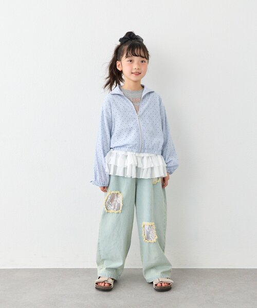 CIAOPANIC TYPY（チャオパニックティピー）の「【KIDS】【WEB限定】シアードットフリルマンパ《ジュニアさいずあり》（ブルゾン・キッズ・ホワイト/サックスブルー・150/130/110）」の15枚目の写真