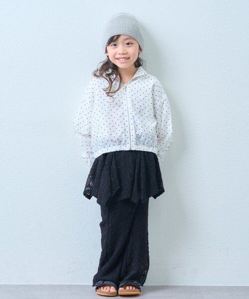 CIAOPANIC TYPY（チャオパニックティピー）の「【KIDS】【WEB限定】シアードットフリルマンパ《ジュニアさいずあり》（ブルゾン・キッズ・ホワイト/サックスブルー・150/130/110）」の16枚目の写真