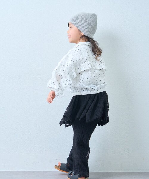 CIAOPANIC TYPY（チャオパニックティピー）の「【KIDS】【WEB限定】シアードットフリルマンパ《ジュニアさいずあり》（ブルゾン・キッズ・ホワイト/サックスブルー・150/130/110）」の17枚目の写真