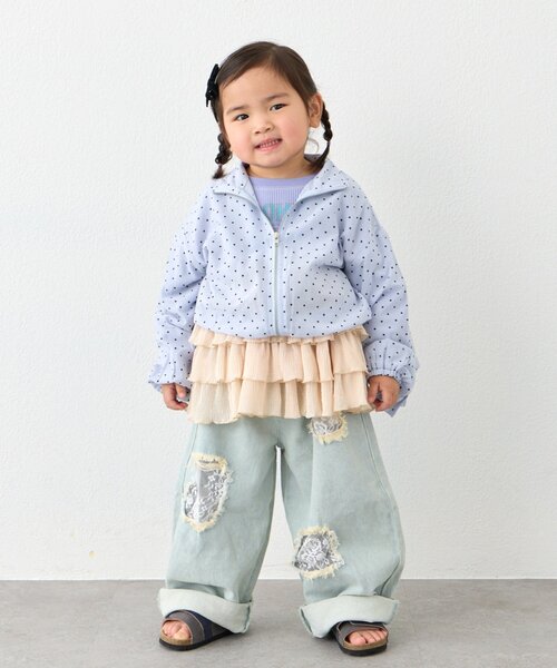 CIAOPANIC TYPY（チャオパニックティピー）の「【KIDS】【WEB限定】シアードットフリルマンパ《ジュニアさいずあり》（ブルゾン・キッズ・ホワイト/サックスブルー・150/130/110）」の19枚目の写真