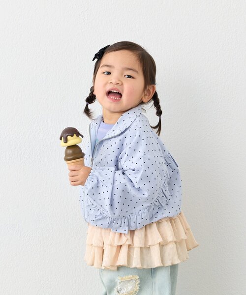 CIAOPANIC TYPY（チャオパニックティピー）の「【KIDS】【WEB限定】シアードットフリルマンパ《ジュニアさいずあり》（ブルゾン・キッズ・ホワイト/サックスブルー・150/130/110）」の20枚目の写真