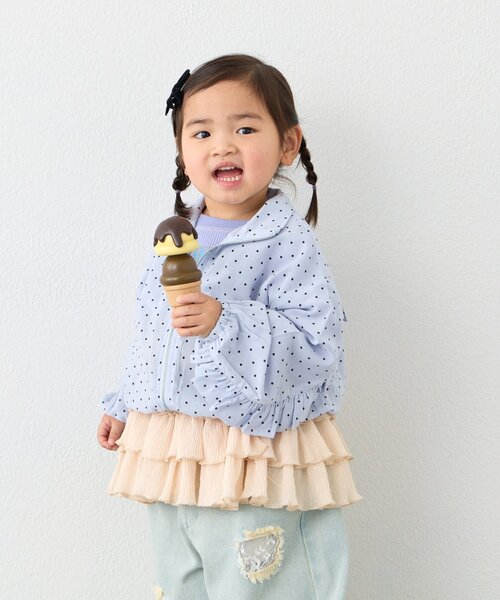 CIAOPANIC TYPY（チャオパニックティピー）の「【KIDS】【WEB限定】シアードットフリルマンパ《ジュニアさいずあり》（ブルゾン・キッズ・ホワイト/サックスブルー・150/130/110）」の21枚目の写真