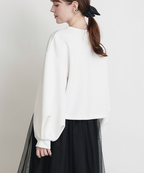 PICCIN PERLA(ピッチンペルラ)の「ボリュームスリーブプルオーバー(Tシャツ/カットソー・レディース・オフホワイト/ブラック・M)」の18枚目の写真