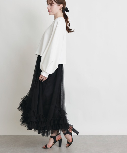 PICCIN PERLA(ピッチンペルラ)の「ボリュームスリーブプルオーバー(Tシャツ/カットソー・レディース・オフホワイト/ブラック・M)」の20枚目の写真