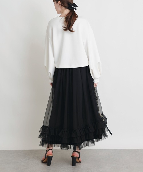 PICCIN PERLA(ピッチンペルラ)の「ボリュームスリーブプルオーバー(Tシャツ/カットソー・レディース・オフホワイト/ブラック・M)」の21枚目の写真
