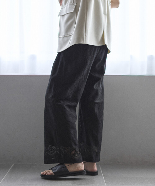 Firsthand（ファーストハンド）の「Firsthand/ファーストハンド パネル レース イージーパンツ / セットアップ対応（その他パンツ・レディース・ブラック/ホワイト・SMALL/MEDIUM）」の6枚目の写真