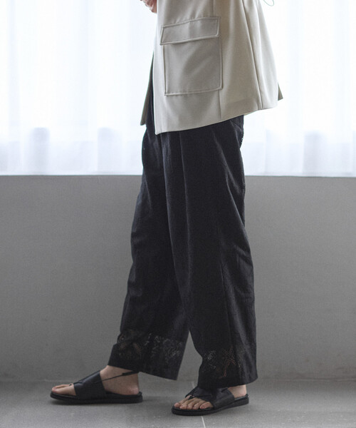 Firsthand（ファーストハンド）の「Firsthand/ファーストハンド パネル レース イージーパンツ / セットアップ対応（その他パンツ・レディース・ブラック/ホワイト・SMALL/MEDIUM）」の7枚目の写真