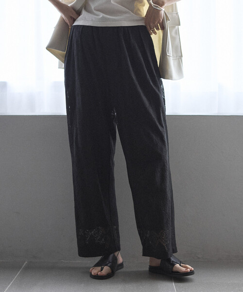 Firsthand（ファーストハンド）の「Firsthand/ファーストハンド パネル レース イージーパンツ / セットアップ対応（その他パンツ・レディース・ブラック/ホワイト・SMALL/MEDIUM）」の8枚目の写真