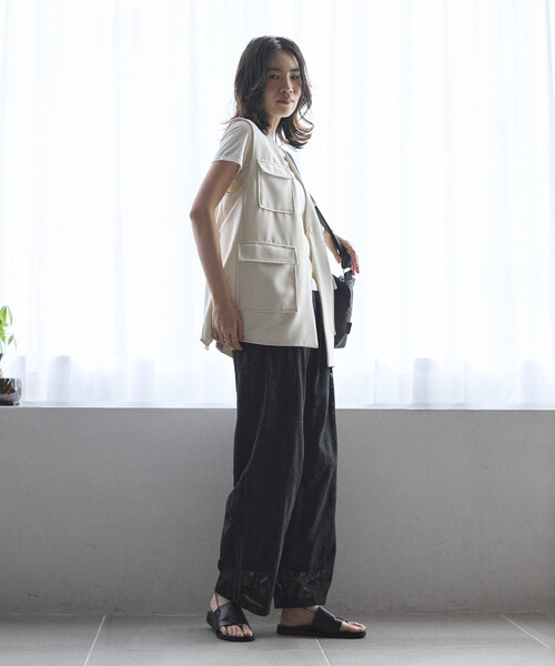 Firsthand（ファーストハンド）の「Firsthand/ファーストハンド パネル レース イージーパンツ / セットアップ対応（その他パンツ・レディース・ブラック/ホワイト・SMALL/MEDIUM）」の13枚目の写真