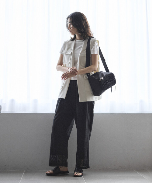 Firsthand（ファーストハンド）の「Firsthand/ファーストハンド パネル レース イージーパンツ / セットアップ対応（その他パンツ・レディース・ブラック/ホワイト・SMALL/MEDIUM）」の15枚目の写真