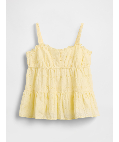 GAP(ギャップ)の「ティアード アイレット タンクトップ (キッズ)(シャツ/ブラウス・キッズ・イエロー/オフホワイト・110cm/120cm/130cm/140cm/150cm/160cm)」の3枚目の写真
