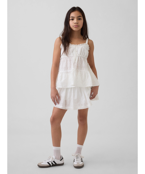 GAP(ギャップ)の「ティアード アイレット タンクトップ (キッズ)(シャツ/ブラウス・キッズ・イエロー/オフホワイト・110cm/120cm/130cm/140cm/150cm/160cm)」の8枚目の写真