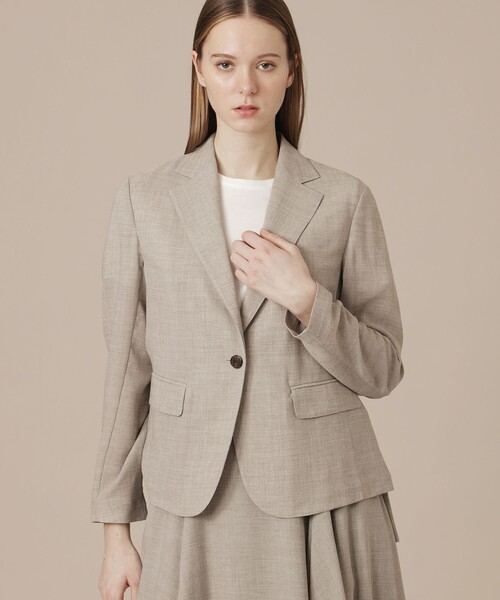MACKINTOSH LONDON(マッキントッシュ ロンドン)の「ポリエステルウールビエラジャケット(テーラードジャケット・レディース・ベージュ/ブラック・40/38)」の1枚目の写真
